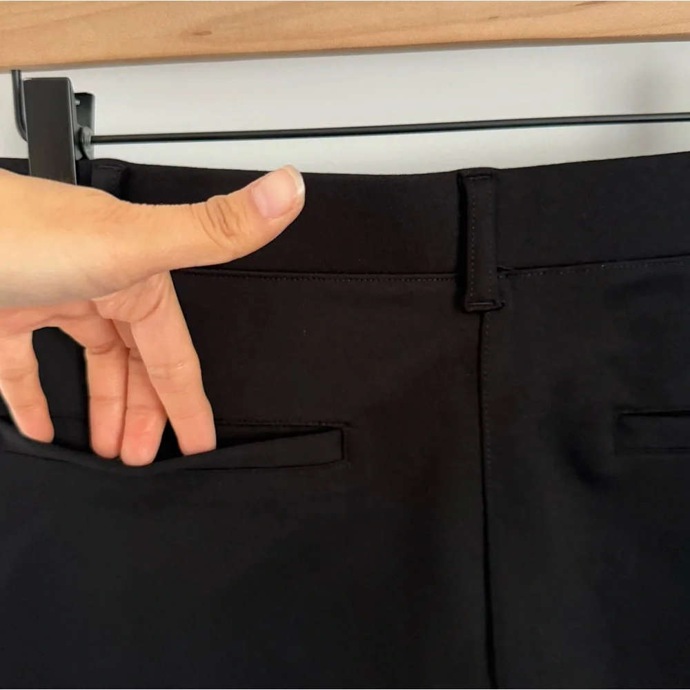 Quince Medium Petite Ultra Stretch Ponte‎ Straight Leg Pants Black Office Career